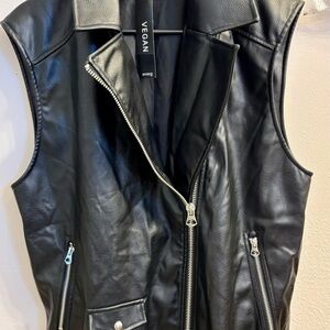 Black vegan Leather Vest dress